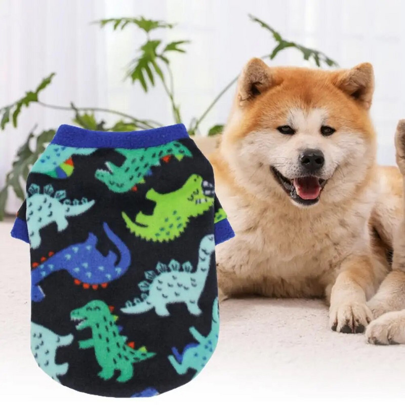 Ziemas apģērbi suņiem Mājdzīvnieku apģērbi ar divām kājām Jauki dinozauru zvaigznītes ar rūtainu ķepu apdruku, džemperis Ielu apģērbs Uzglabā siltumu Džempera krekls