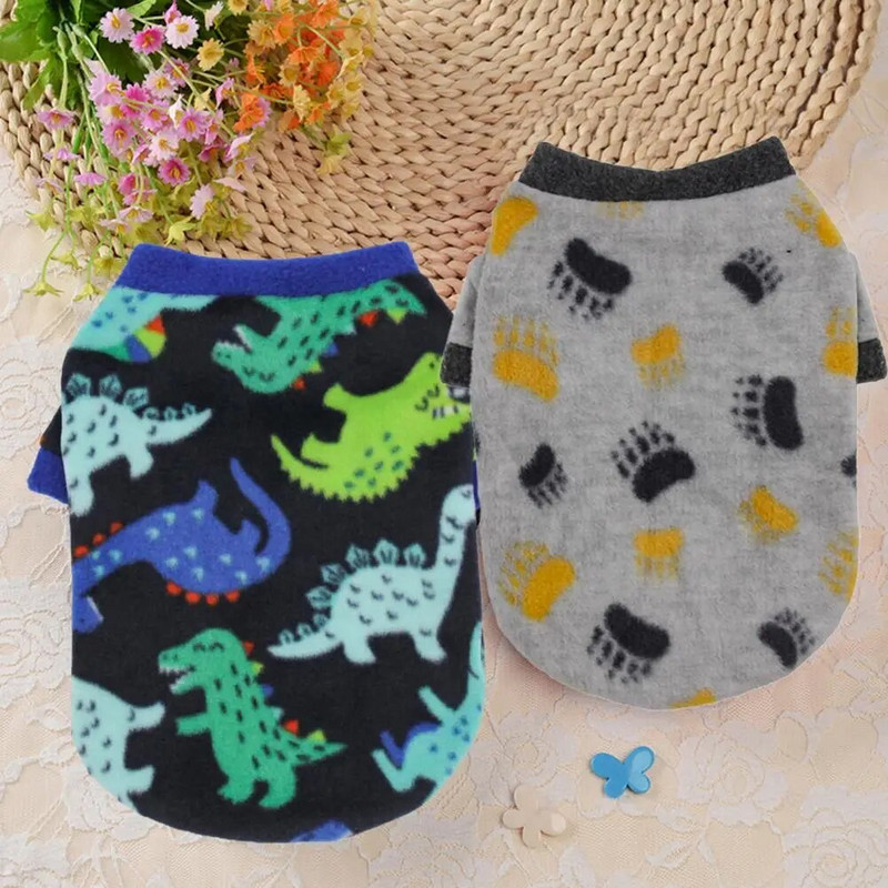 Ziemas apģērbi suņiem Mājdzīvnieku apģērbi ar divām kājām Jauki dinozauru zvaigznītes ar rūtainu ķepu apdruku, džemperis Ielu apģērbs Uzglabā siltumu Džempera krekls