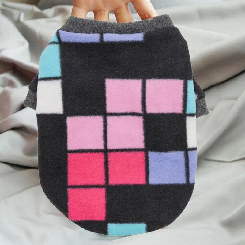 Ziemas apģērbi suņiem Mājdzīvnieku apģērbi ar divām kājām Jauki dinozauru zvaigznītes ar rūtainu ķepu apdruku, džemperis Ielu apģērbs Uzglabā siltumu Džempera krekls