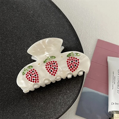 Franču retro acetāta greifers klips šķelts zieds dimants ins matadata korejiešu versija meitenīga stila niša matu sprādze matu aksesuāri