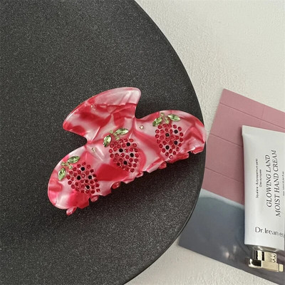 Franču retro acetāta greifers klips šķelts zieds dimants ins matadata korejiešu versija meitenīga stila niša matu sprādze matu aksesuāri