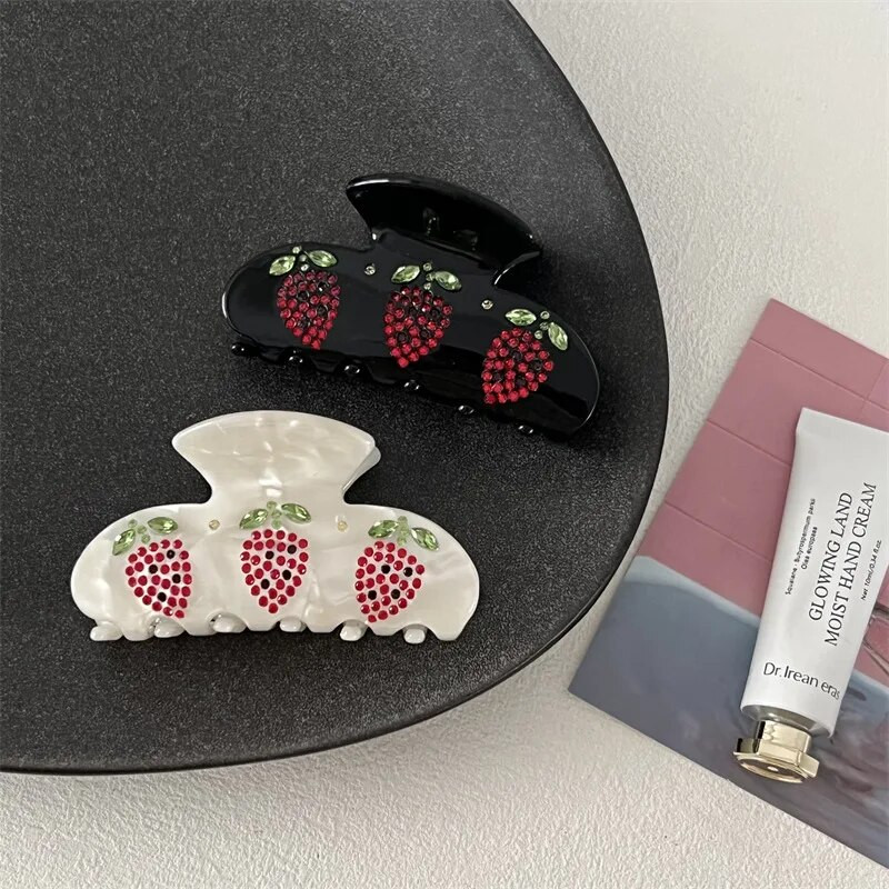 Franču retro acetāta greifers klips šķelts zieds dimants ins matadata korejiešu versija meitenīga stila niša matu sprādze matu aksesuāri