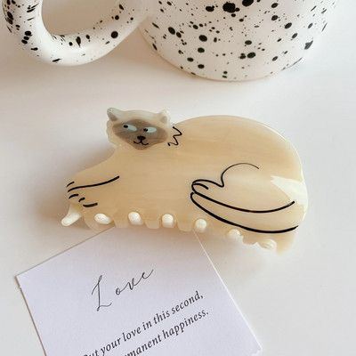 Jaunā Dienvidkoreja Dongdaemuna etiķskābe jauka matu sprādze kaķa skrāpējama matu aksesuāri modes muguras galvas haizivs saspraude galvassega