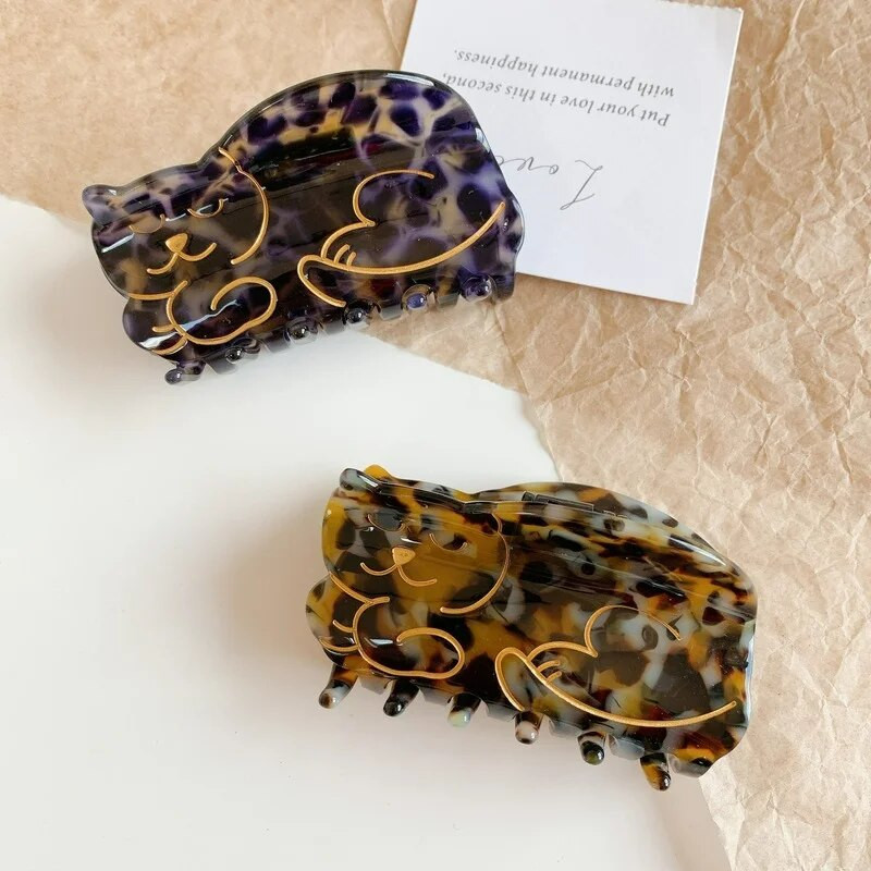 Jaunā Dienvidkoreja Dongdaemuna etiķskābe jauka matu sprādze kaķa skrāpējama matu aksesuāri modes muguras galvas haizivs saspraude galvassega