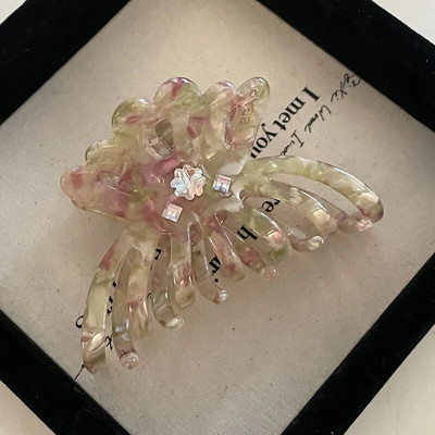 Γαλλικό εκλεκτό υψηλής ποιότητας κλιπ κούμπωμα λουλουδιών με θηλυκό στυλ Απλό και ευέλικτο μισοδεμένο κλιπ καρχαρία αξεσουάρ μαλλιών