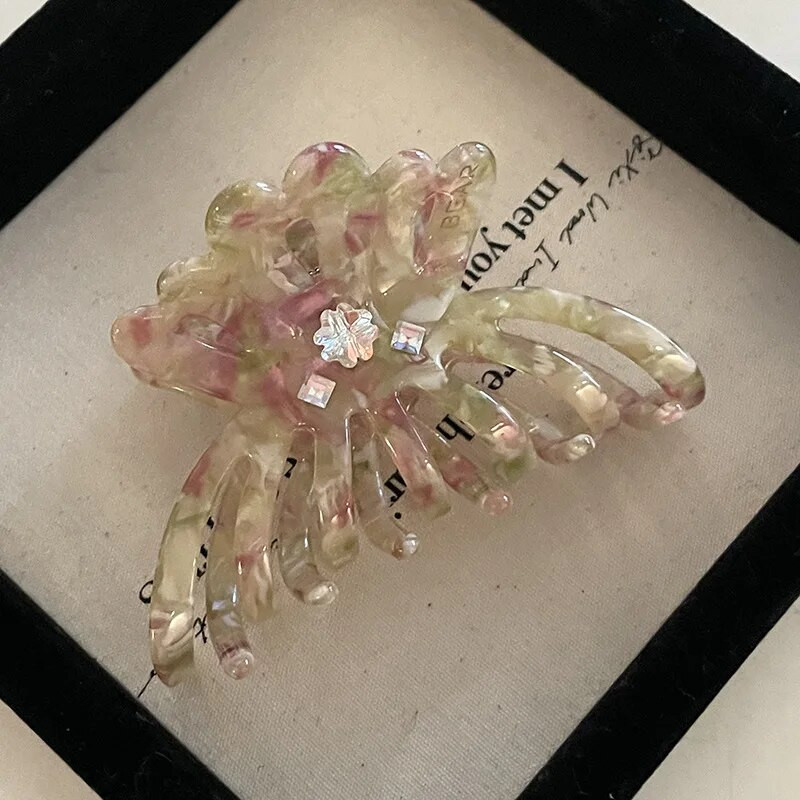 Γαλλικό εκλεκτό υψηλής ποιότητας κλιπ κούμπωμα λουλουδιών με θηλυκό στυλ Απλό και ευέλικτο μισοδεμένο κλιπ καρχαρία αξεσουάρ μαλλιών