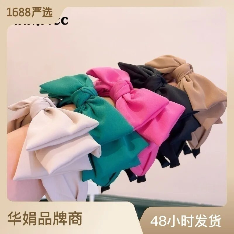 Κορεάτης! Υποκατάστατα ψώνια με ρετρό στυλ Απλό μεγάλο τριών στρώσεων κλιπ μαλλιών με φιόγκο που μειώνει την ηλικία του προσώπου Μικρές γυναίκες με κεφαλή