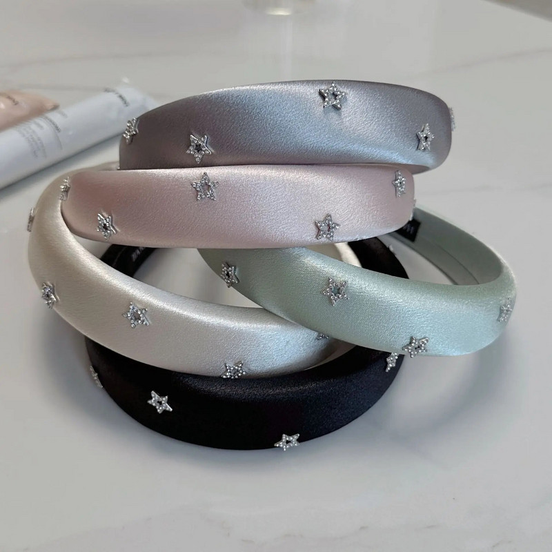 Kvaliteetne täisteemanttäht Sponge peapaelad Moodsad juukseaksessuaarid naistele Trend juuksepael Juuksepael rõngas Tüdrukute peakatted Uus