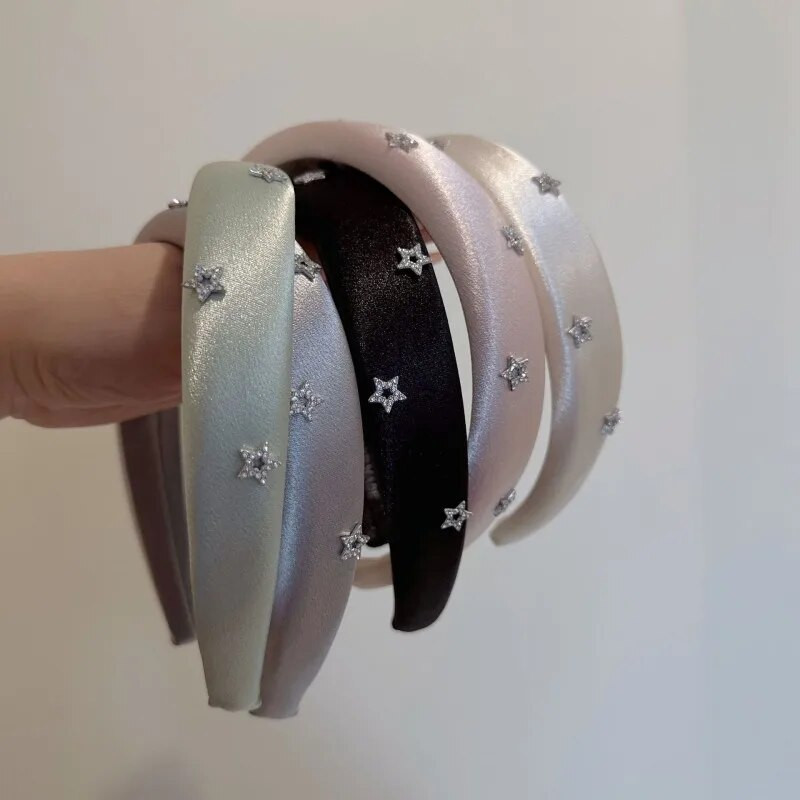 Kvaliteetne täisteemanttäht Sponge peapaelad Moodsad juukseaksessuaarid naistele Trend juuksepael Juuksepael rõngas Tüdrukute peakatted Uus