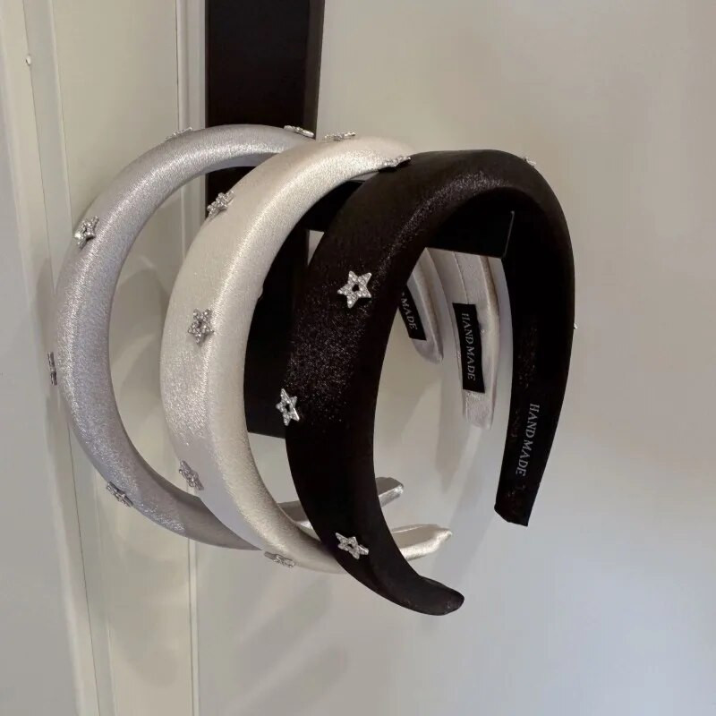 Kvaliteetne täisteemanttäht Sponge peapaelad Moodsad juukseaksessuaarid naistele Trend juuksepael Juuksepael rõngas Tüdrukute peakatted Uus