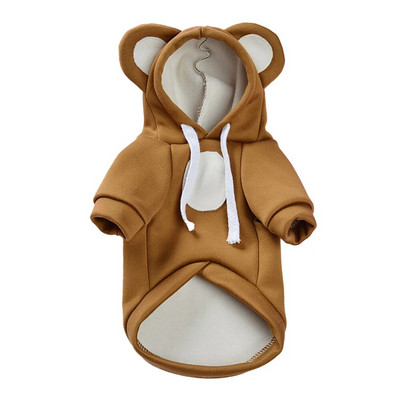 Ρούχα για σκύλους κατοικίδιων ζώων Ρούχα για σκύλους Αξιολάτρευτα ζεστά πουλόβερ για σκύλους Bear ear καπέλο Ρούχα για σκύλους κατοικίδιων ζώων για το φθινόπωρο και το χειμώνα Ρούχα για σκύλους για κατοικίδια