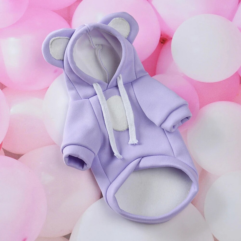 Ρούχα για σκύλους κατοικίδιων ζώων Ρούχα για σκύλους Αξιολάτρευτα ζεστά πουλόβερ για σκύλους Bear ear καπέλο Ρούχα για σκύλους κατοικίδιων ζώων για το φθινόπωρο και το χειμώνα Ρούχα για σκύλους για κατοικίδια