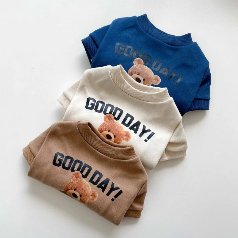 Rudeniniai ploni šunų rūbai mažiems šunims Meškiuko raštu naminių gyvūnėlių marškinėliai šuniuko megztiniai Čihuahua prancūzų buldogo drabužiai katės šuns kostiumas