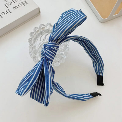 Modes matu aksesuāri sieviešu divslāņu loku galvas lentes mežonīga džinsa matu lente meiteņu svītrainām ziedu platām matu lentēm galvassegas