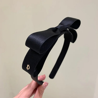 2023 nyári fekete-fehér temperamentum dupla masni pillangóvászon nyomós hajpántok egyszerű divat, aranyos fejpánt