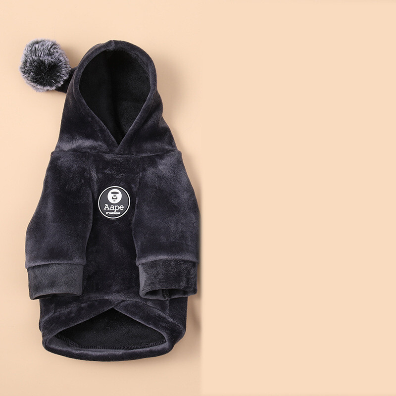 Apģērbs Mājdzīvniekiem Ar kapuci Zelta samta biezināts Suņu Apģērbs Rudens un Ziemas Jauns Džemperis ar divām kājām Kaķiem un Suņiem Silts