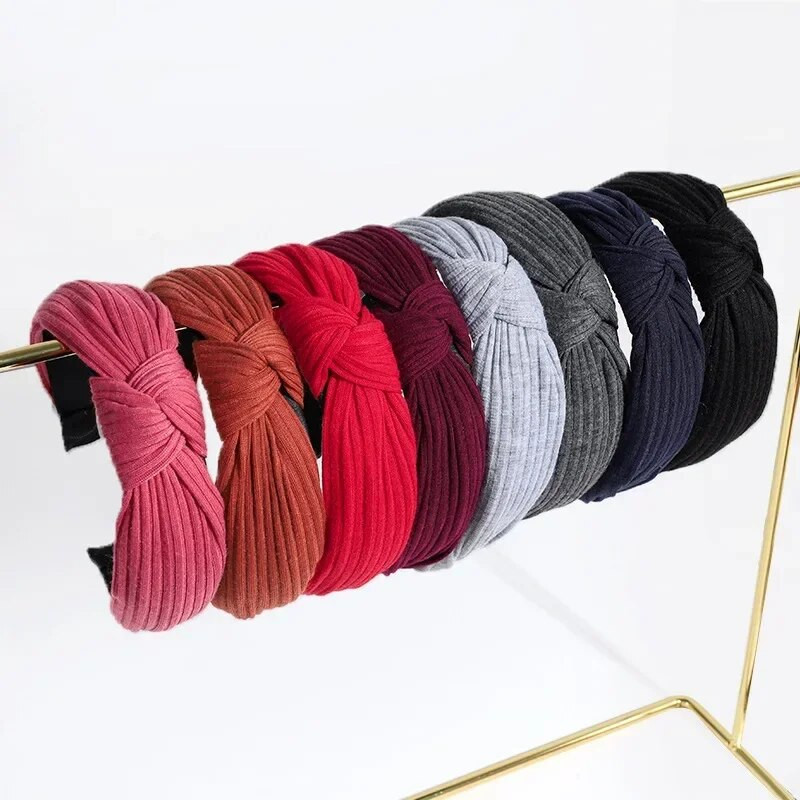 Eiropas amerikāņu jaunās cietās, mezglotas matu lentes, platas krusta adītas matu stīpas galvassegas meitenēm sievietēm matu aksesuāri