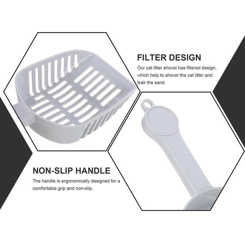 2 τεμ. φίλτρο κακάου Σετ κατοικίδιων ζώων Εργαλείο καθαρισμού απορριμμάτων γάτας Αξεσουάρ με κούφια