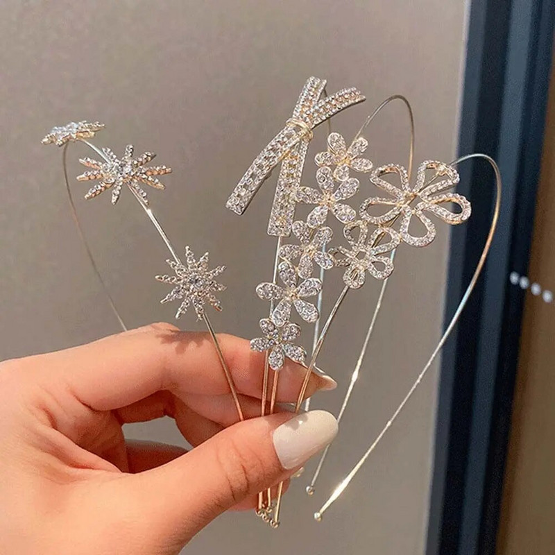 Meitenēm Salds pavasara zieds plāniem matiem stīpa Bow korejiešu matu lentes Dimanta galvas saite Truša galvas saite sieviešu matu stīpa