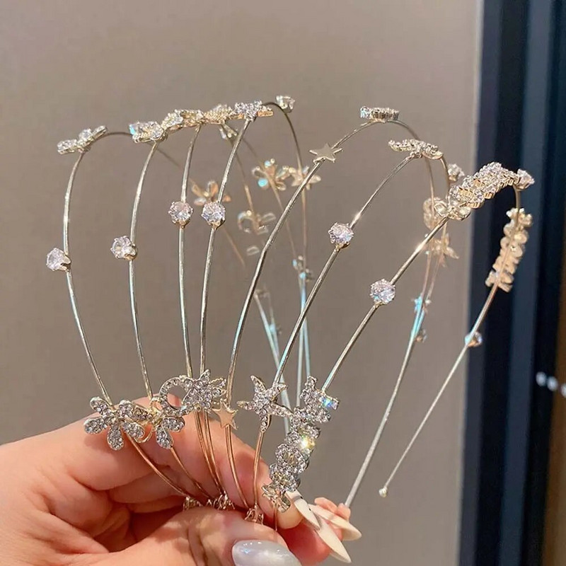 Meitenēm Salds pavasara zieds plāniem matiem stīpa Bow korejiešu matu lentes Dimanta galvas saite Truša galvas saite sieviešu matu stīpa