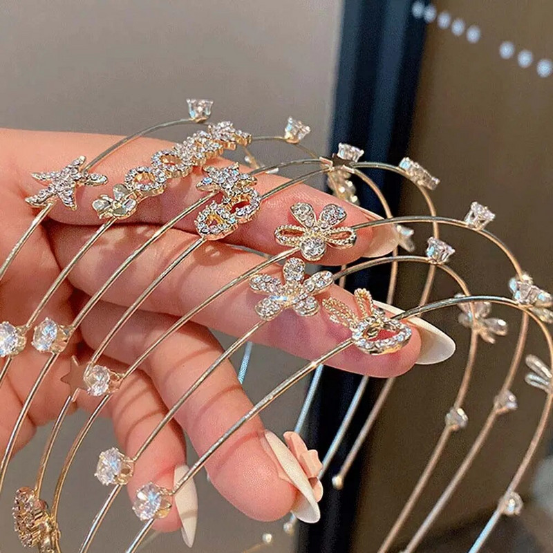 Meitenēm Salds pavasara zieds plāniem matiem stīpa Bow korejiešu matu lentes Dimanta galvas saite Truša galvas saite sieviešu matu stīpa