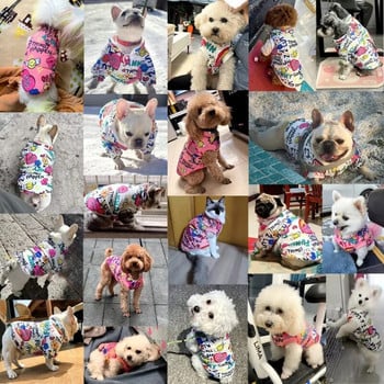 Χαριτωμένη εκτύπωση Μπουφάν για σκύλους για κατοικίδια Πολυτελή ρούχα για σκύλους Χειμερινά ζεστά μπουφάν για κουτάβι πουπουλένια μαλακά παλτό γάτας Κοστούμια για κατοικίδια Ρούχα σκύλου Chihuahua