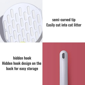 за котешка тоалетна Издръжлива дълбока лопата Удобна дръжка за лесно загребване 0,2x0,1 инча Слотове за пресяване за повечето видове Litte