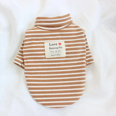 Siltas ziemas mājdzīvnieku drēbes maziem un vidējiem suņiem Svītras apakšā T krekls Kaķu apģērbs Čivavas vestes Karikatūra Drukas Kombinezoni Kucēniem