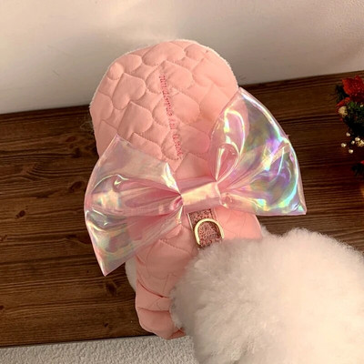 Zaļš rotaļu kokvilnas mētelis var pavilkt princeses stila dūnu jaku siltāk nekā Bear ziemas apģērbs tauriņš Suņu apģērbs