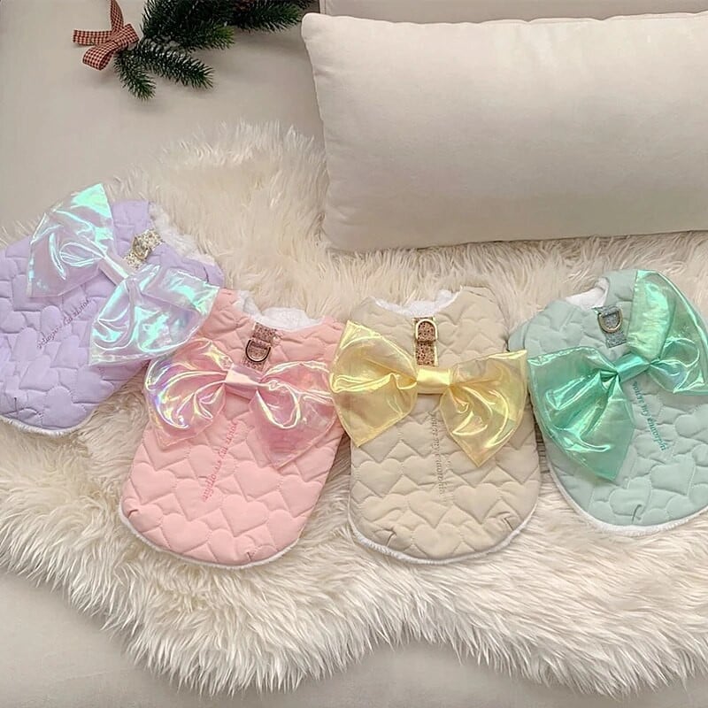 Zaļš rotaļu kokvilnas mētelis var pavilkt princeses stila dūnu jaku siltāk nekā Bear ziemas apģērbs tauriņš Suņu apģērbs