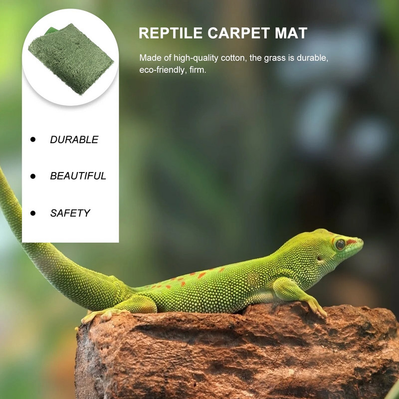 Reptile Tank Reptile Carpet Terrarium Liners Lizard Cage Liner Gultas veļa Mīksts Zaļš Paklājiņš Bārdains Pūķa Ķirzakas Gekons Iguāna