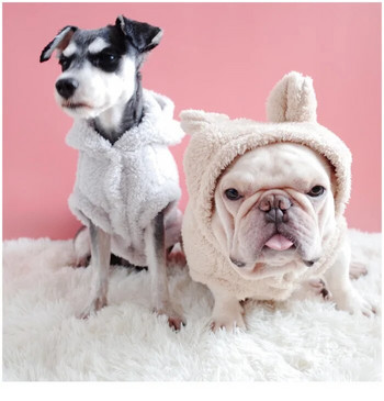 Ρούχα για σκύλους για χειμερινά κατοικίδια Ζακέτα για σκύλους βαμβακερά Ropa Perro Ρούχα γαλλικού μπουλντόγκ Χαριτωμένα κουκούλα για σκύλους κατοικίδια Ρούχα πατημασιά