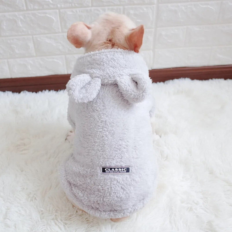 Ziemas mājdzīvnieku suņu apģērbi Suņi Mētelis Jaka Kokvilna Ropa Perro Franču buldogu apģērbi Jauki suņu kapuci Suņiem Mājdzīvnieki Apģērbi Mopsis