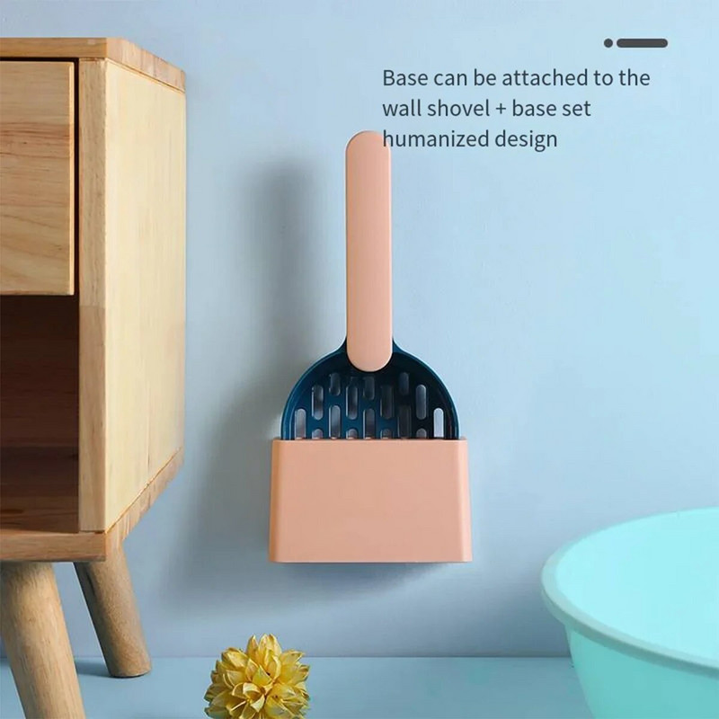 Macskaalom-lapát műanyag macskaalom-lapát alappal Öntisztító macskaalomdoboz-lapát Cica-WC tisztítóeszközök Macskakellékek