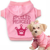 Jaunas pavasara un rudens mājdzīvnieku drēbes Teddy Bomei rozā princese ar kapuci kaķu kucēns suns apģērbs suņu kapuces suņu t-krekls suņu kapuci