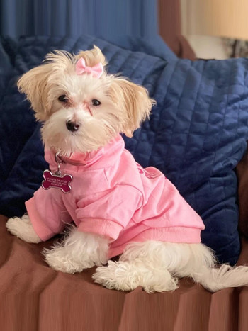 Νέα ανοιξιάτικα και φθινοπωρινά ρούχα για κατοικίδια Teddy Bomei ροζ πριγκίπισσα με κουκούλα γάτα κουτάβι σκύλος ρούχα για σκύλους μπλουζάκια σκύλου με κουκούλα σκύλου