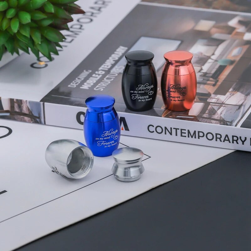 1 τμχ Mini Pet Urn Ανοξείδωτο ατσάλι Cremation Ashes Urn for Pet Dog Θήκη για στάχτες πουλιών Κασετίνα Αναμνηστικό κατοικίδιο 25*16mm