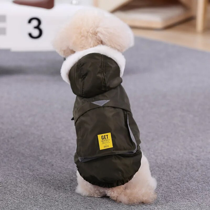 Hoopet ziemas mājdzīvnieku mētelis suņu kaķu apģērbs ziemas apģērbs buldogs šnaucers korgi silta jaka Maza suņa jaka