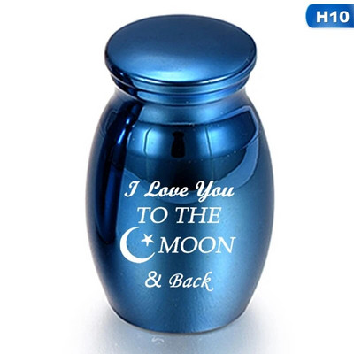 Zilā cilvēka pelnu piemiņas eņģeļu spārnu piemiņas urna Mini kremācijas urnu pelnu turētājs cilvēku mājdzīvnieku piemiņas urnām