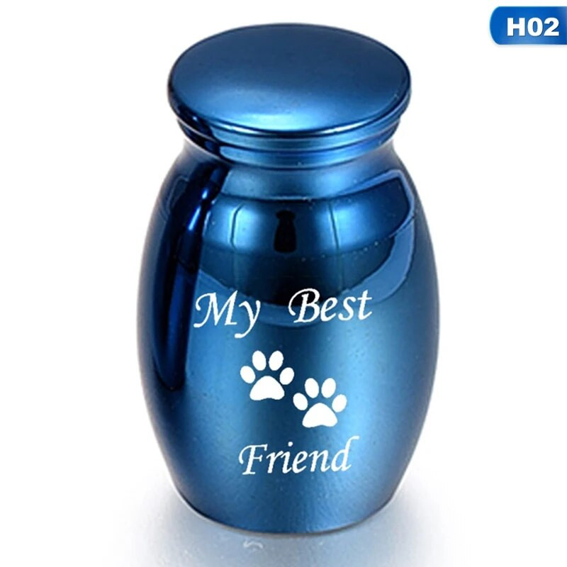 Zilā cilvēka pelnu piemiņas eņģeļu spārnu piemiņas urna Mini kremācijas urnu pelnu turētājs cilvēku mājdzīvnieku piemiņas urnām