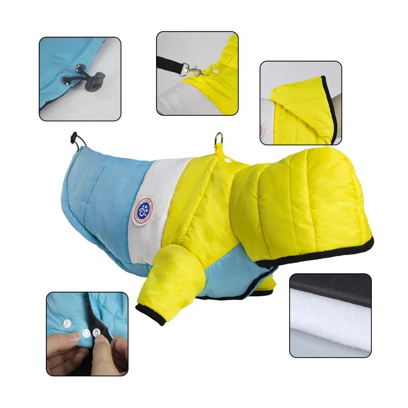 Suņu ziemas mētelis Suņa ūdensnecaurlaidīga jaka maziem un vidējiem suņiem, kaķiem biezs suņa mētelis vējjaka kucēns ziemas audums aukstam laikam