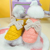 Jaukas, stilīgas suņu drēbes ar tauriņu, vilkšanas gredzena pogu, kas aizveras, sabiezināti 2 kāju uzkrītoši mājdzīvnieku saldie kokvilnas mēteļi