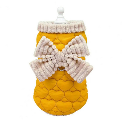 Jaukas, stilīgas suņu drēbes ar tauriņu, vilkšanas gredzena pogu, kas aizveras, sabiezināti 2 kāju uzkrītoši mājdzīvnieku saldie kokvilnas mēteļi