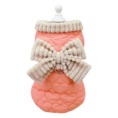 Jaukas, stilīgas suņu drēbes ar tauriņu, vilkšanas gredzena pogu, kas aizveras, sabiezināti 2 kāju uzkrītoši mājdzīvnieku saldie kokvilnas mēteļi