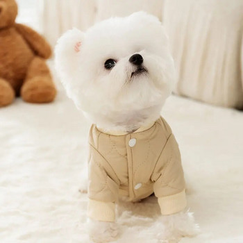 Μικρή αρκούδα Ρούχα για σκύλους με μοτίβο για το χειμώνα Χειμερινό παλτό Χαριτωμένο άνεμο έλξης δύο ποδιών βαμβακερό παλτό για κατοικίδια Πουκάμισο με ανοιχτό κουμπί Χονδρική