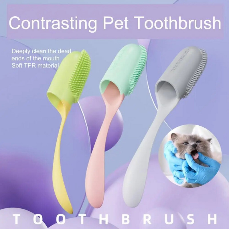 Mājdzīvnieku pirkstu zobu birste Mīkstie sari ar vienu pirkstu Darbība ar vienu pirkstu Ērta satvēriena zobu kopšana Suņu kaķu tīrīšanas birste ikdienas lietošanai Ķemme