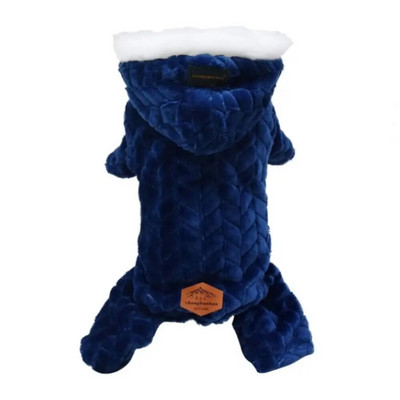 Βαμβακερό παλτό χειμερινού σκύλου βρετανικού στυλ Μαλακό φλις χειμωνιάτικο μπουφάν για κατοικίδια Ζεστό γούνινο κολάρο για σκύλους Ζεστή φόρμα για κουτάβια γάτες