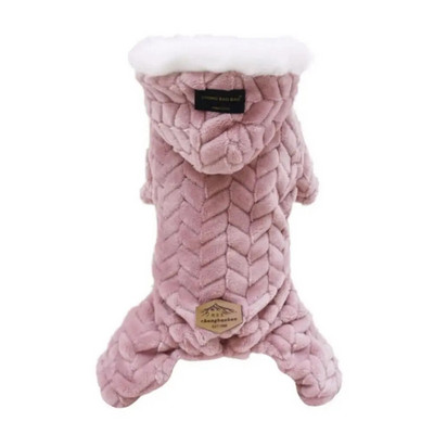 Βαμβακερό παλτό χειμερινού σκύλου βρετανικού στυλ Μαλακό φλις χειμωνιάτικο μπουφάν για κατοικίδια Ζεστό γούνινο κολάρο για σκύλους Ζεστή φόρμα για κουτάβια γάτες