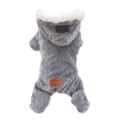 Βαμβακερό παλτό χειμερινού σκύλου βρετανικού στυλ Μαλακό φλις χειμωνιάτικο μπουφάν για κατοικίδια Ζεστό γούνινο κολάρο για σκύλους Ζεστή φόρμα για κουτάβια γάτες