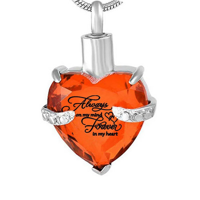 Vienmēr prātā uz visiem laikiem manā sirdī Kremācijas urnas kaklarota pelniem urnas rotaslietas piemiņas kulons ar pildījuma komplektu